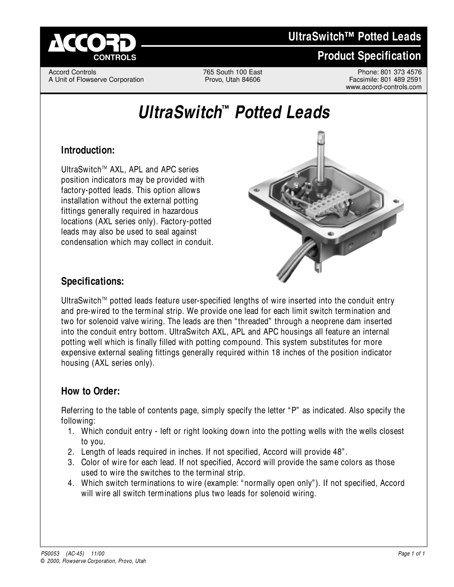 Accord UltraSwitch封装引线规格表