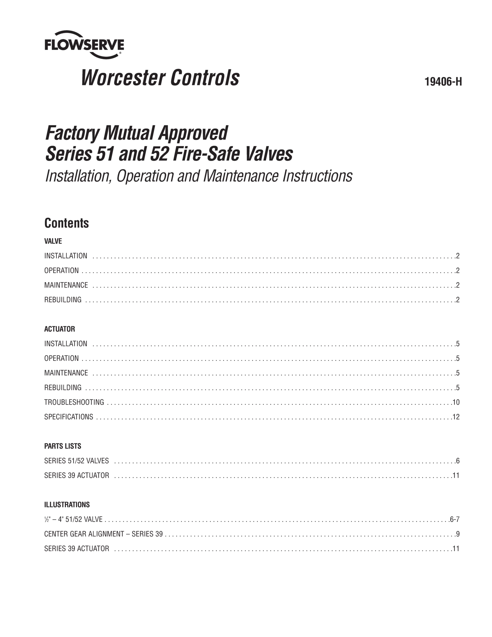 Worcester Controls FM认证51/52系列防火阀使用说明(IOM)(美洲)