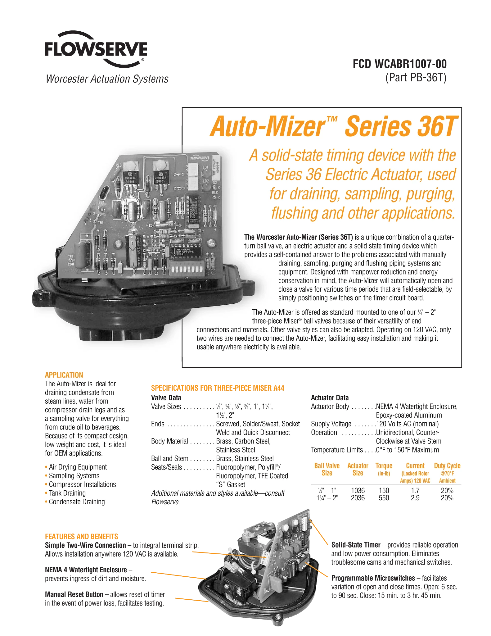 Worcester Controls 36T系列Auto-Mizer™规格单