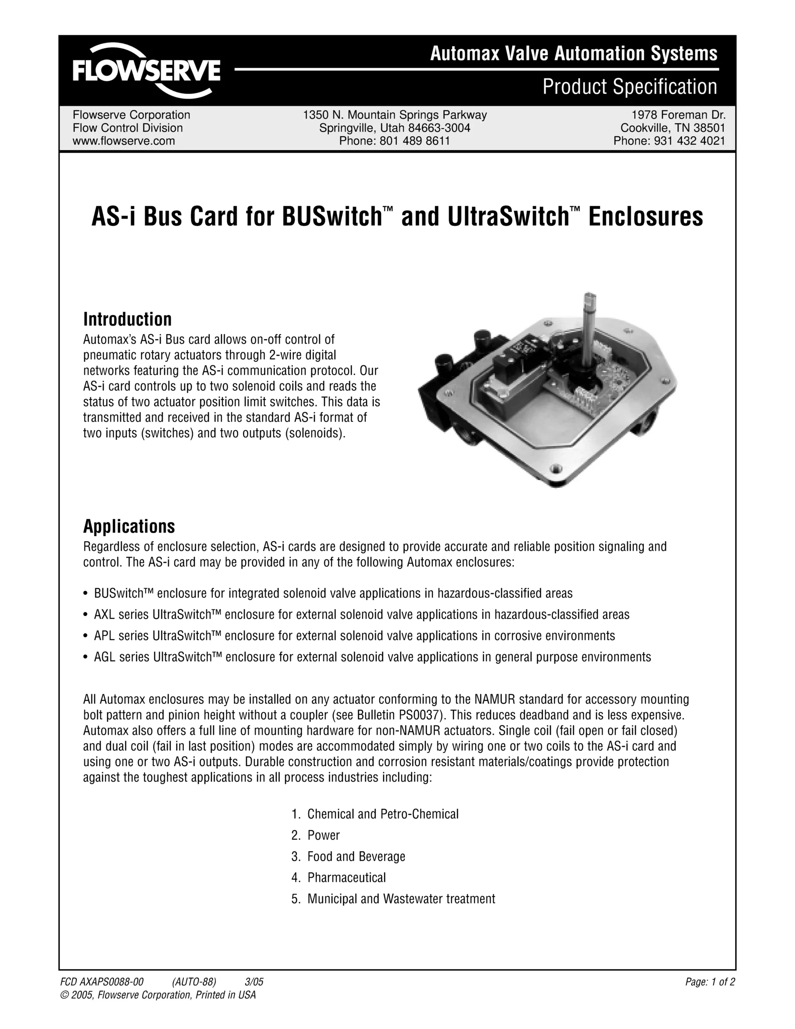 BUSwitch用Automax AS-i 总线卡规格