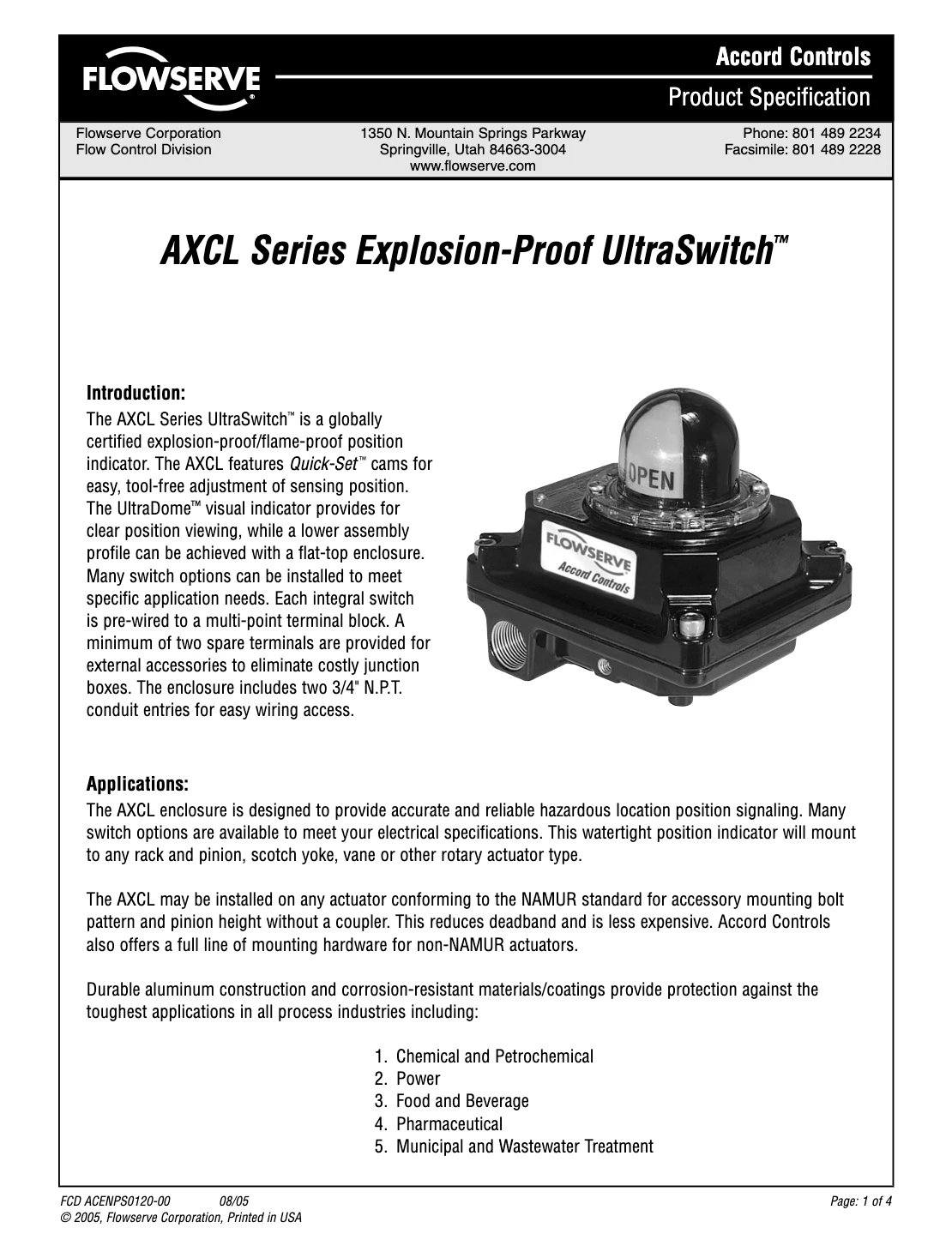 Accord AXCL 系列防爆产品规格