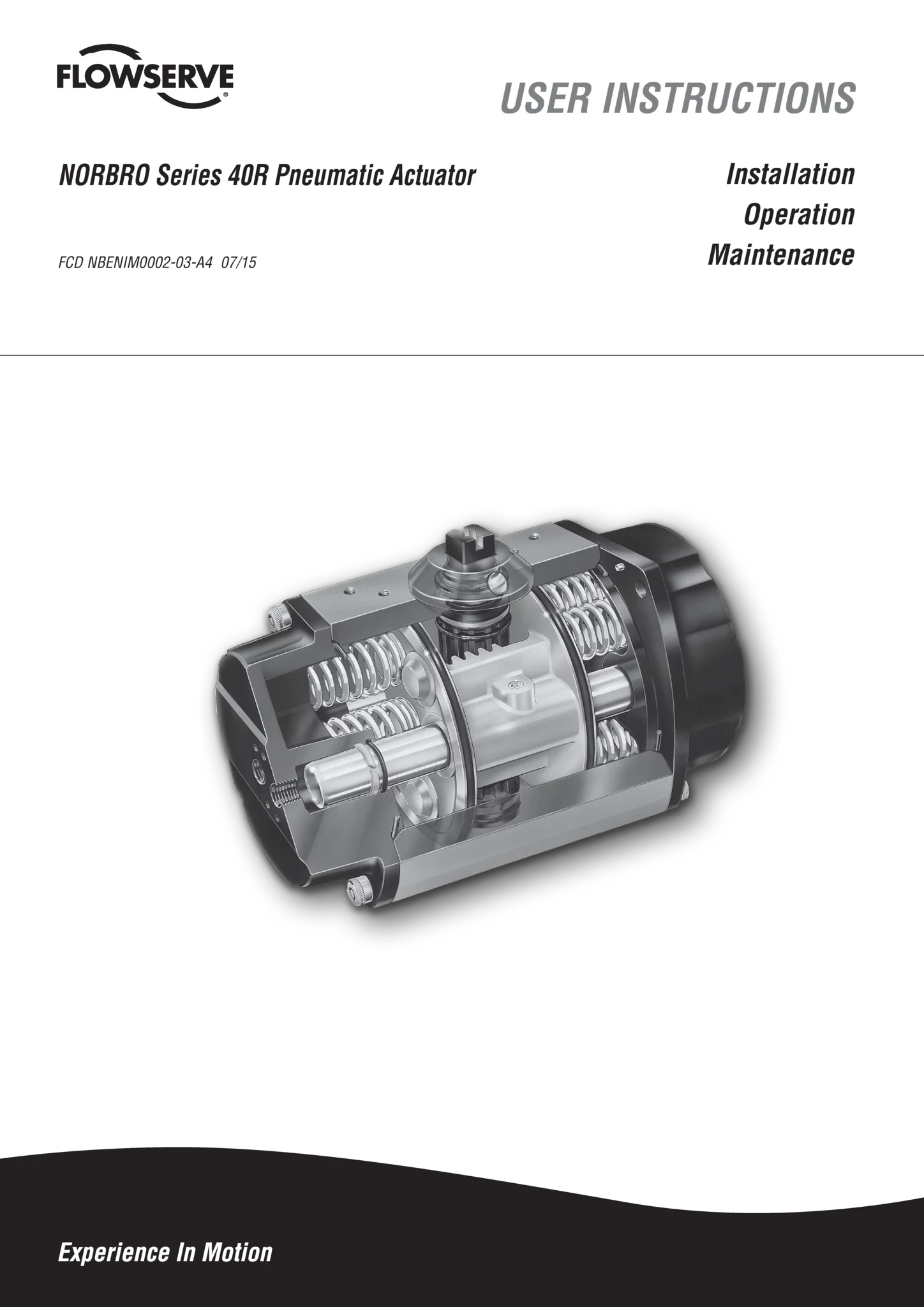Norbro 40R 90度气动执行器 - 使用说明(IOM)