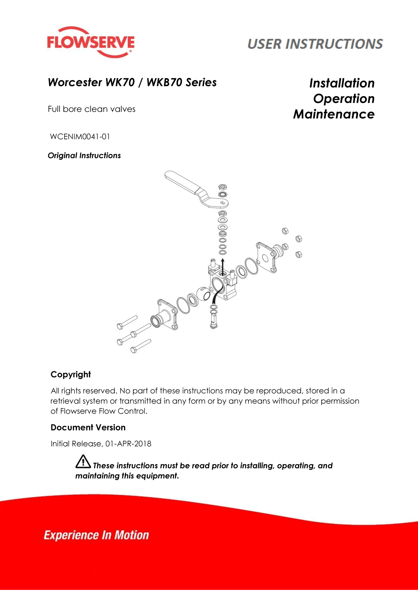 Worcester Controls WK70/WKB70系列管孔清洁阀使用手册(IOM)(欧洲/亚洲)