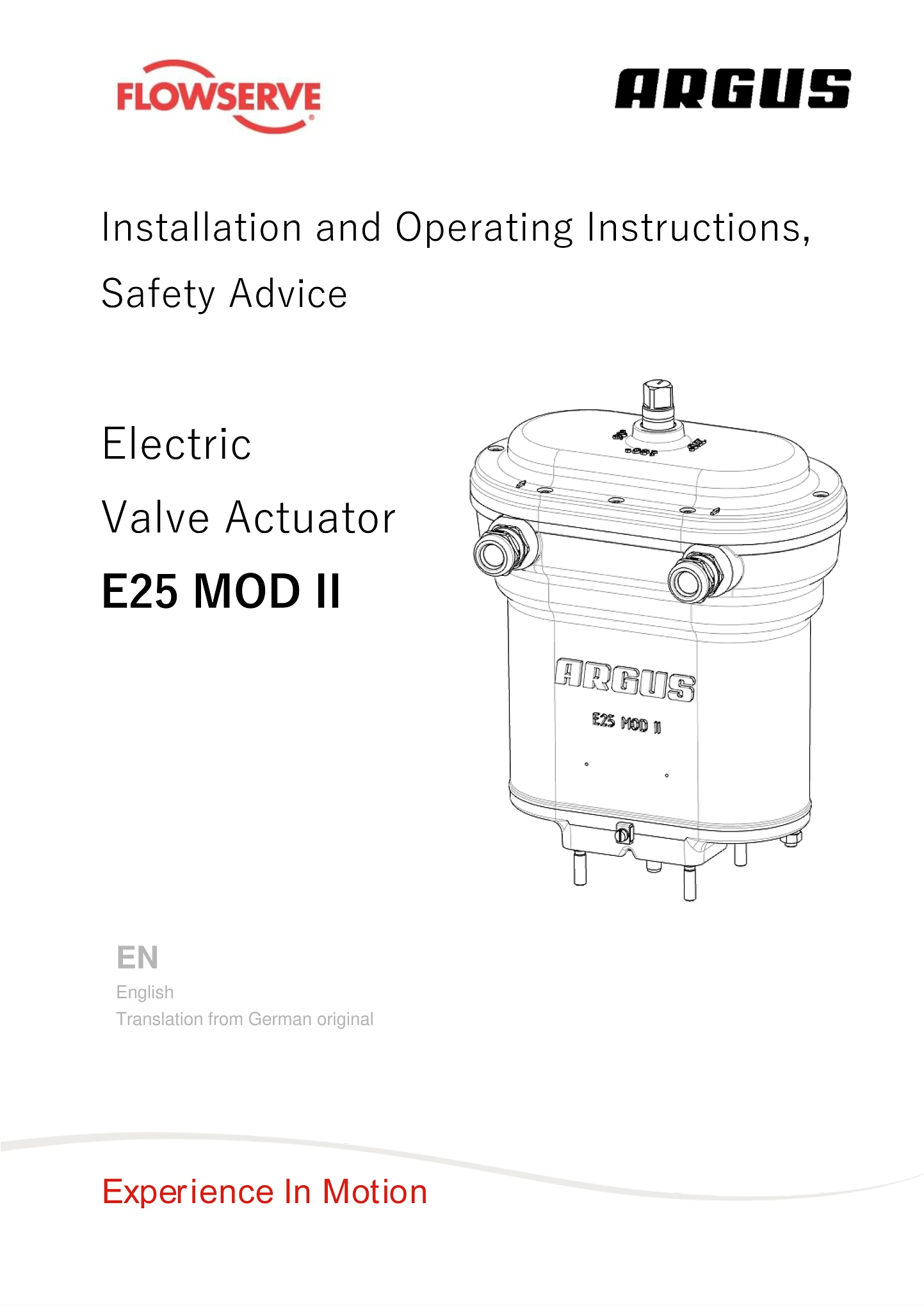 电动阀执行器E25MOD II安装和操作说明及安全建议