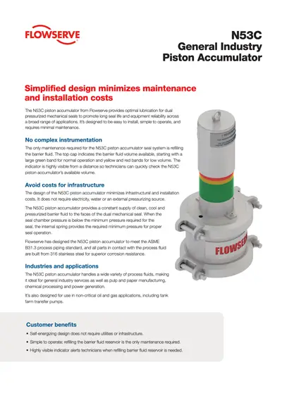 N53C通用行业活塞式蓄能器 - 宣传单