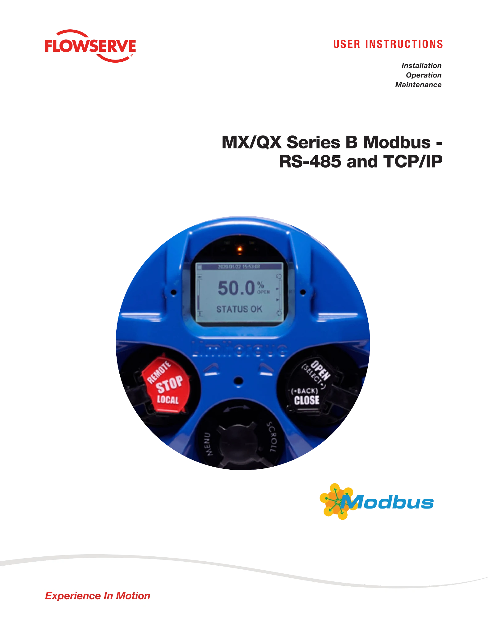 Limitorque MX/QX系列B Modbus - RS-485和TCP/IP - IOM