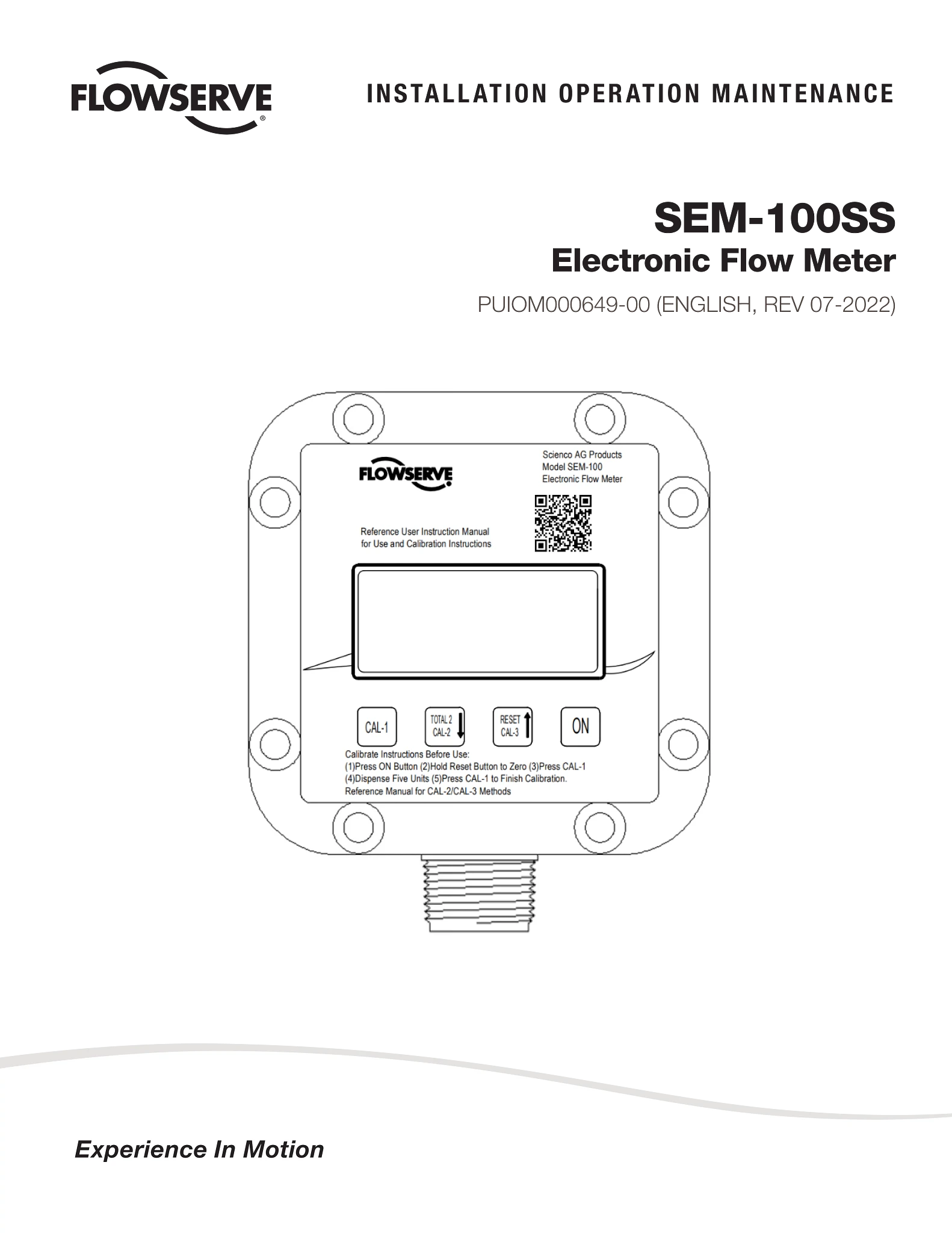 SEM-100SS电子流量计安装操作手册 (IOM)